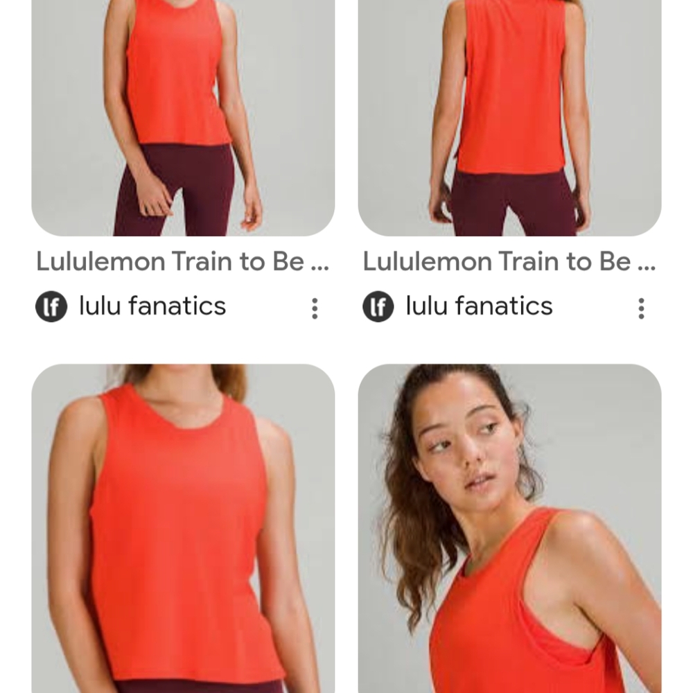 Lululemon Train to Be Tank, Autumn Red, size 4, NWOT